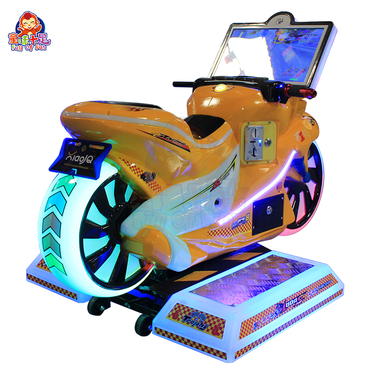 Coin Operated Kiddie Ride - Indoor kinder motorrace arcadeautomaat met muntinworp,
