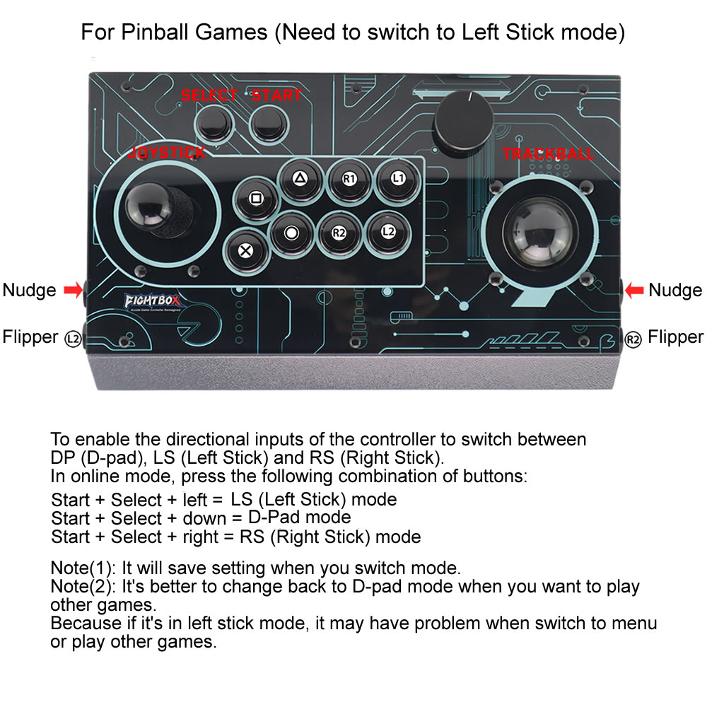 Trackball Controller Arcade - FightBox R10-PRO Arcade-vechtjoystick met trackball en
