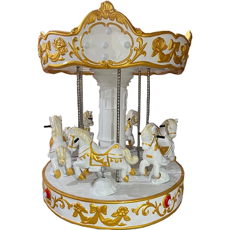 Coin Operated Kiddie Ride - 2026 Sprookjesachtige Carrousel met 6 Zitplaatsen,