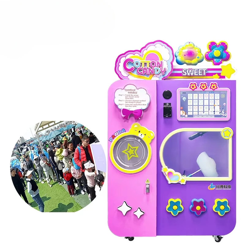 Commercial Vending Machine - Geavanceerde, volautomatische, roze & blauwe feeën-suikergoedautomaat