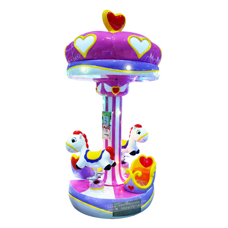 Coin Operated Kiddie Ride - Elektrisch Carrouselpaard 3-persoons Kinderen spelen Muntautomaat