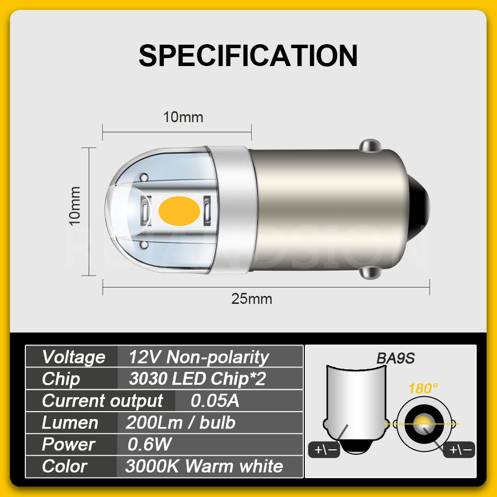 4PCS 6.3V BA9S 2 SMD 3030 LED  - Pinball Machine recensie en prijs